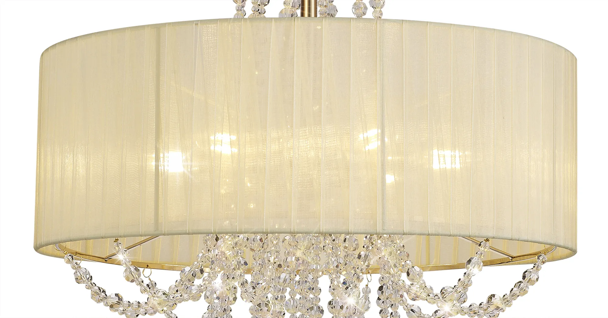 Freida Semi Flush Ceiling 6 Light French Gold IL31757  Diyas Freida French Gold-Ivory Cream